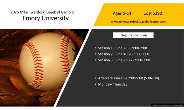 2025 Summer Baseball Camp at Emory