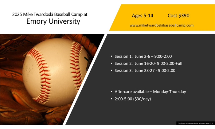 2025 Summer Baseball Camp at Emory